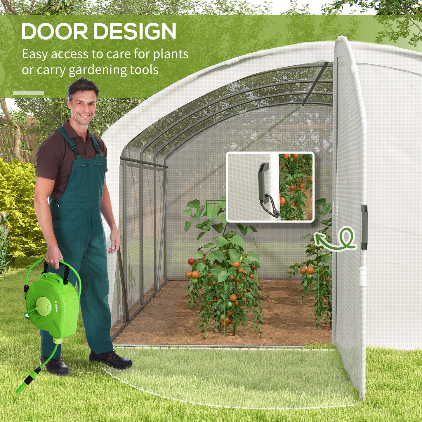 Polytunnel Greenhouse Walk-in Grow House with UV-resistant PE Cover (1)
