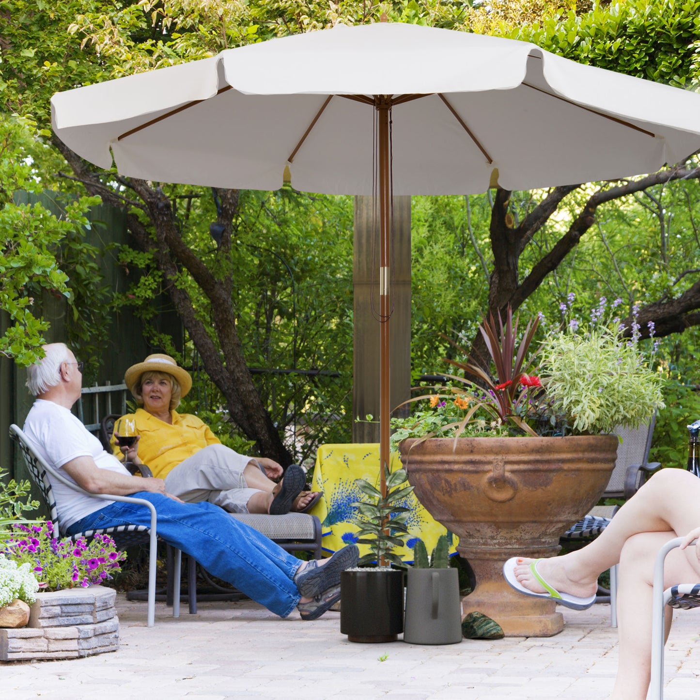 3.3m Elegant Wooden Parasol