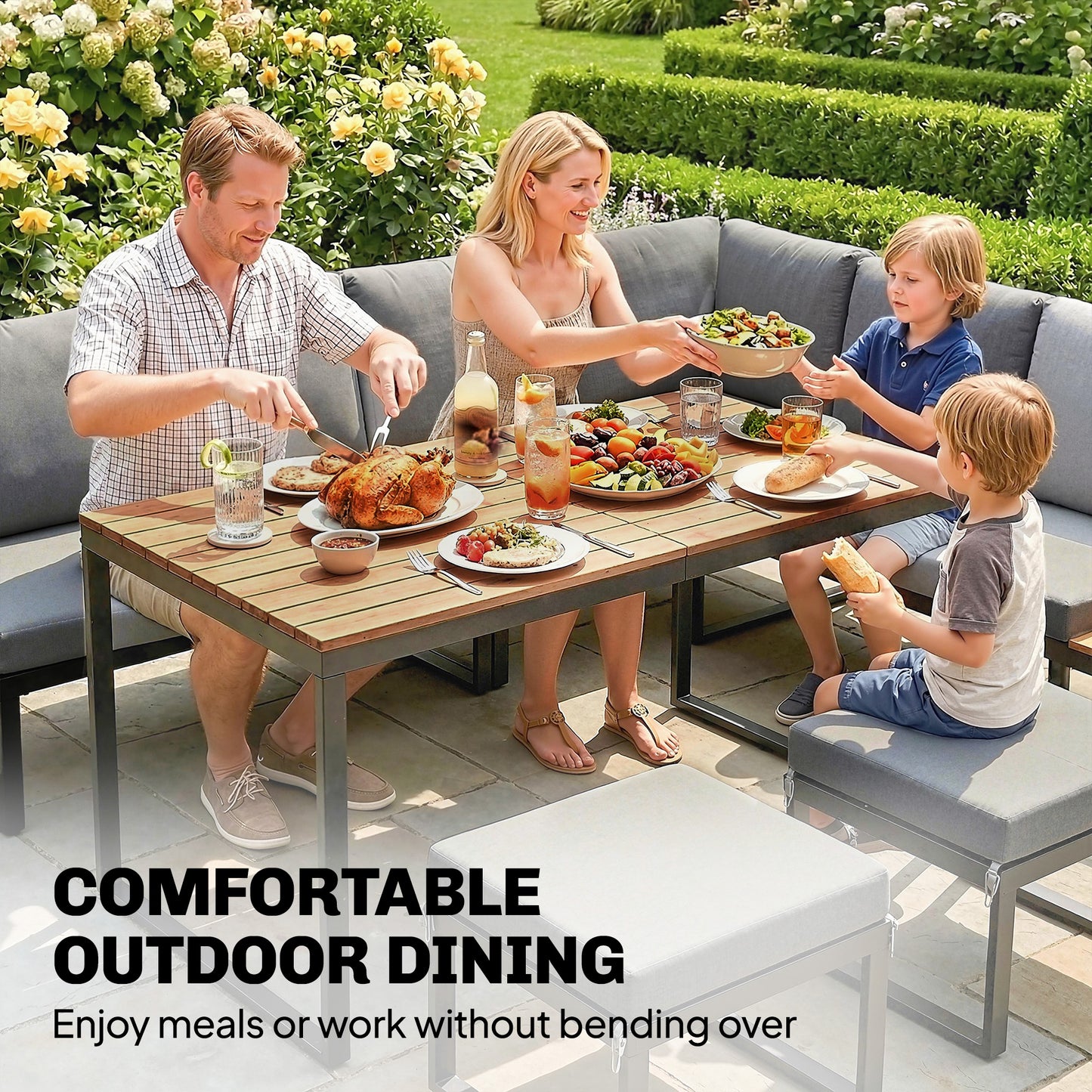 Patio Furniture Set Modular Garden Sofa Set 6 Pieces