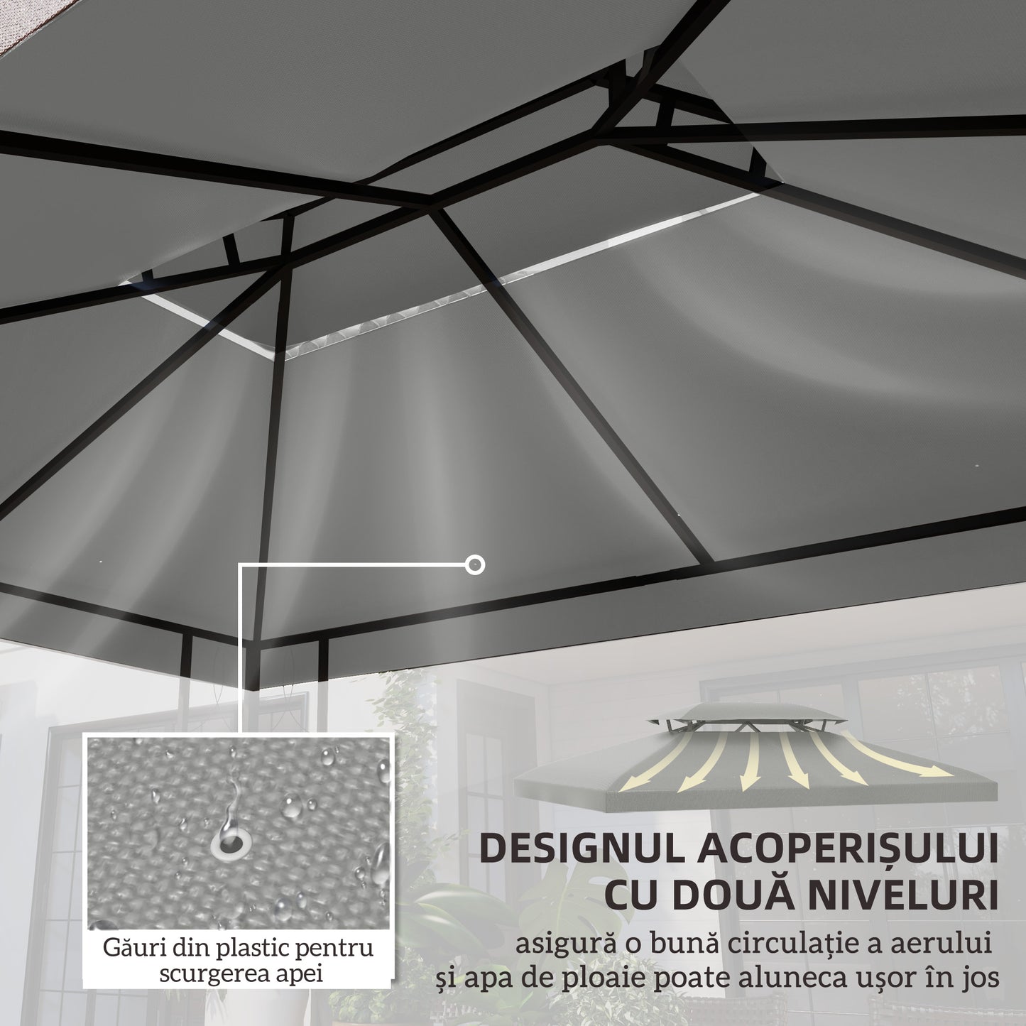 Gazebo Roof Replacement, for 3 x 4m Frames
