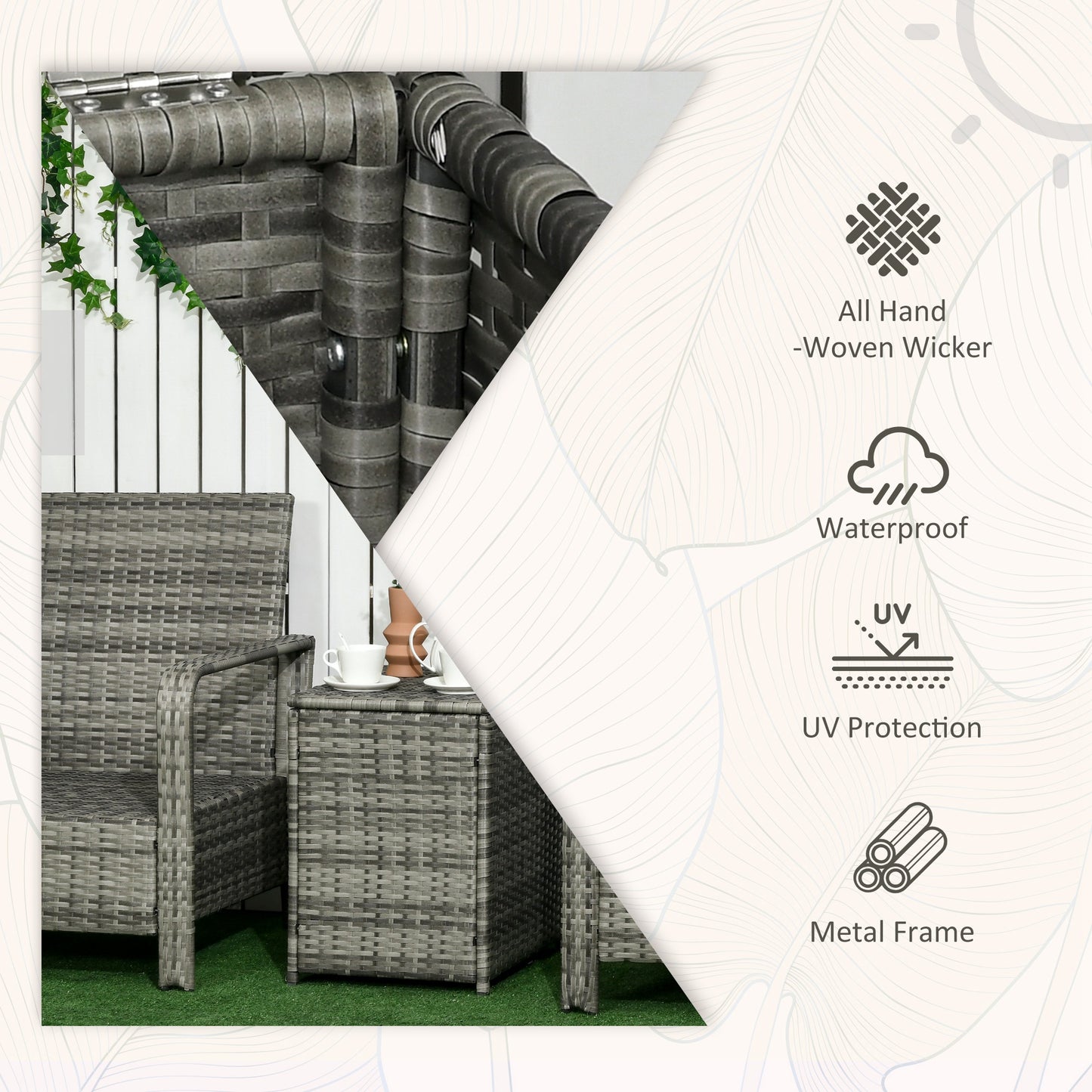 3 Pieces Rattan Bistro Set (2)