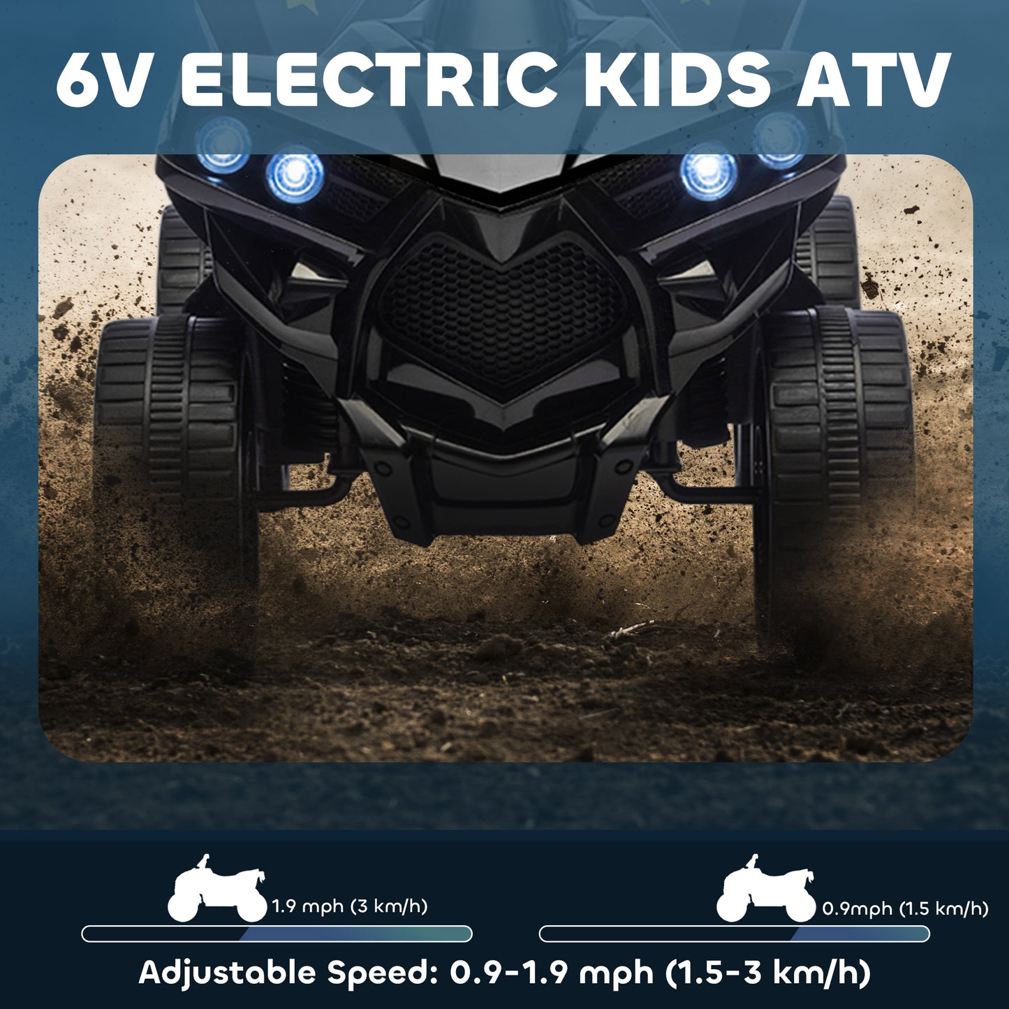 6V Kids ATV, 4 Wheeler Electric Ride on Car with Music