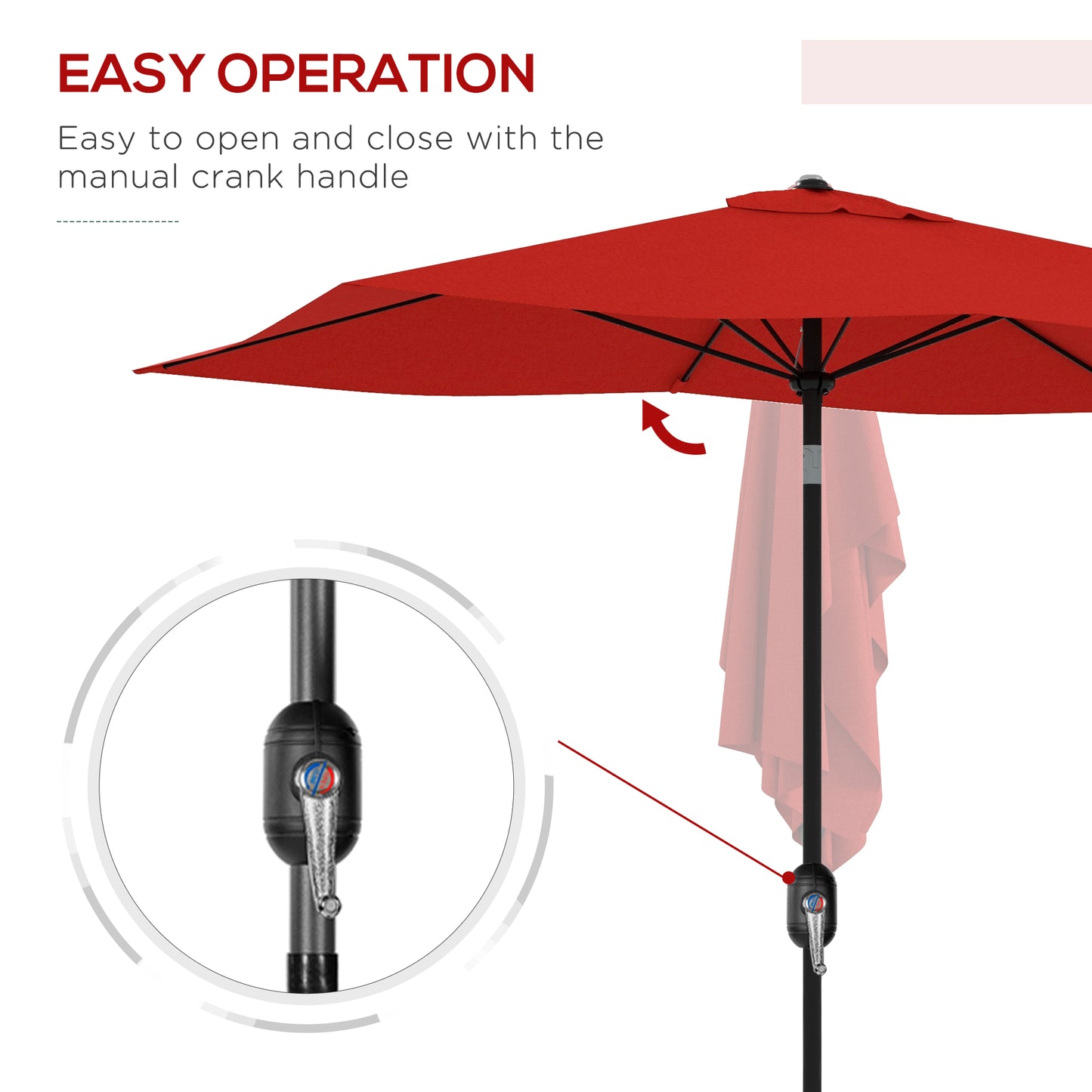 2 x 3 m Rectangular Parasol Umbrella