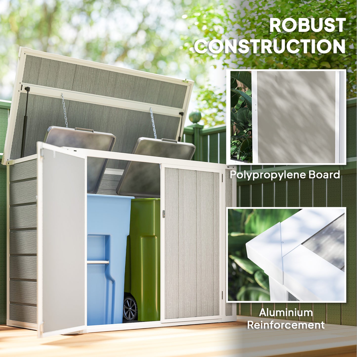 4.7 x 2.5FT Garden Shed, Lockable Outdoor Storage with Openable Lid