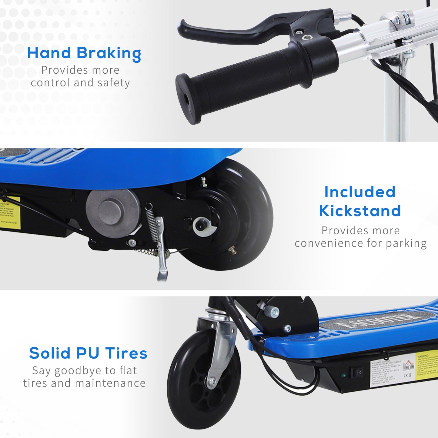 Foldable Electric Scooter for Kids 12V 120W W/Brake Kickstand