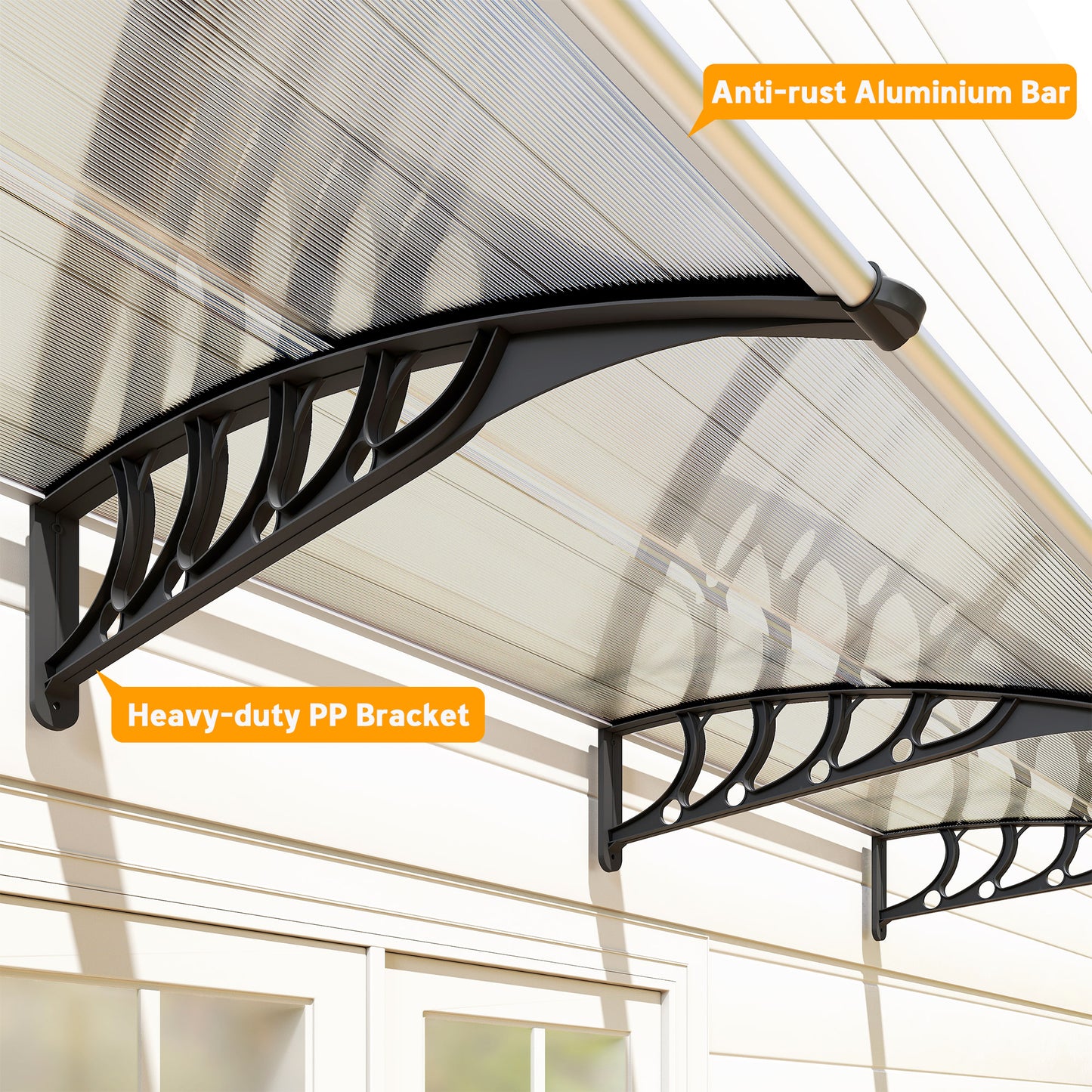 Front Door Canopy, Outdoor Awning, Rain Shelter, 303 x 96cm