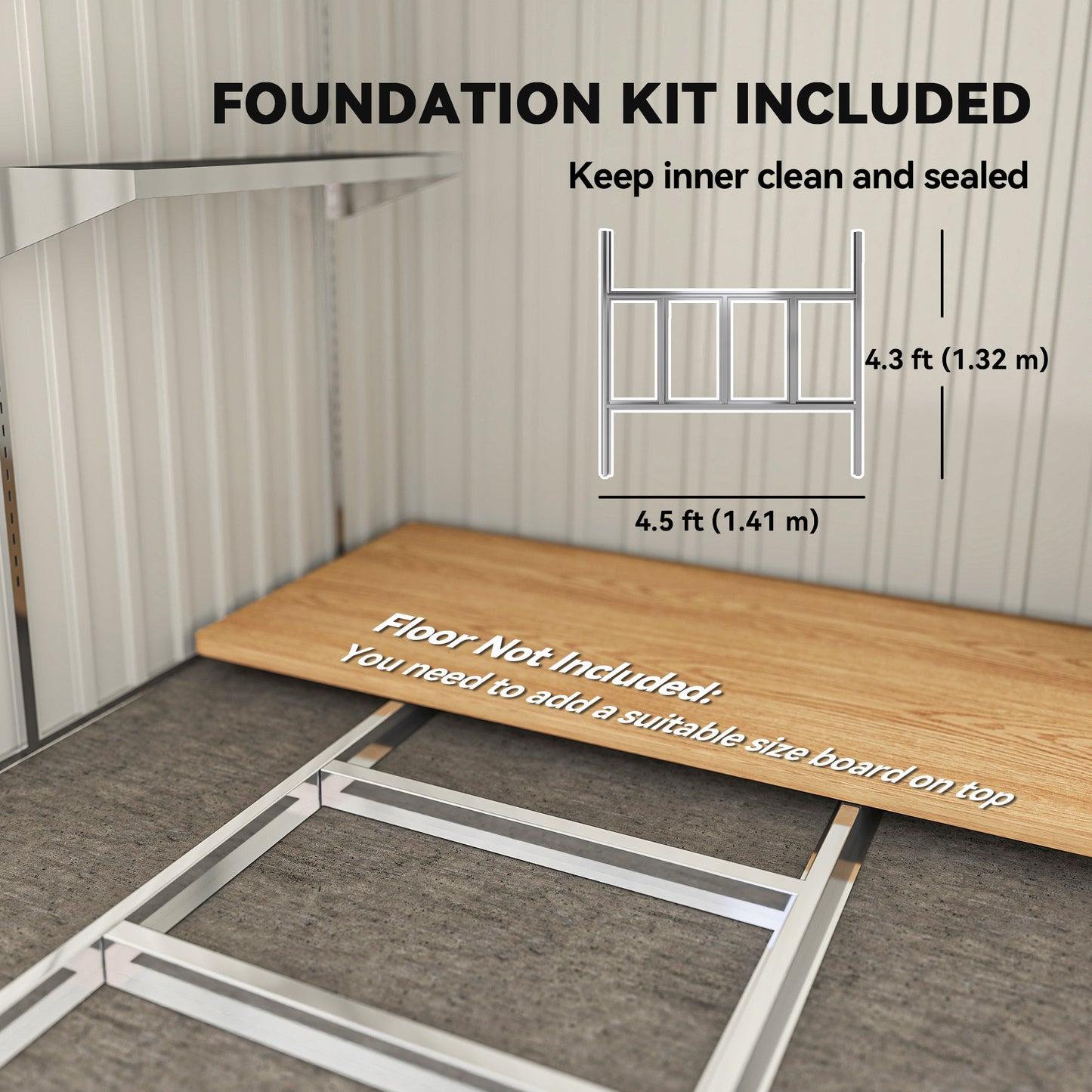7 x 5ft Galvanised Metal Shed, with Sliding Door (1)