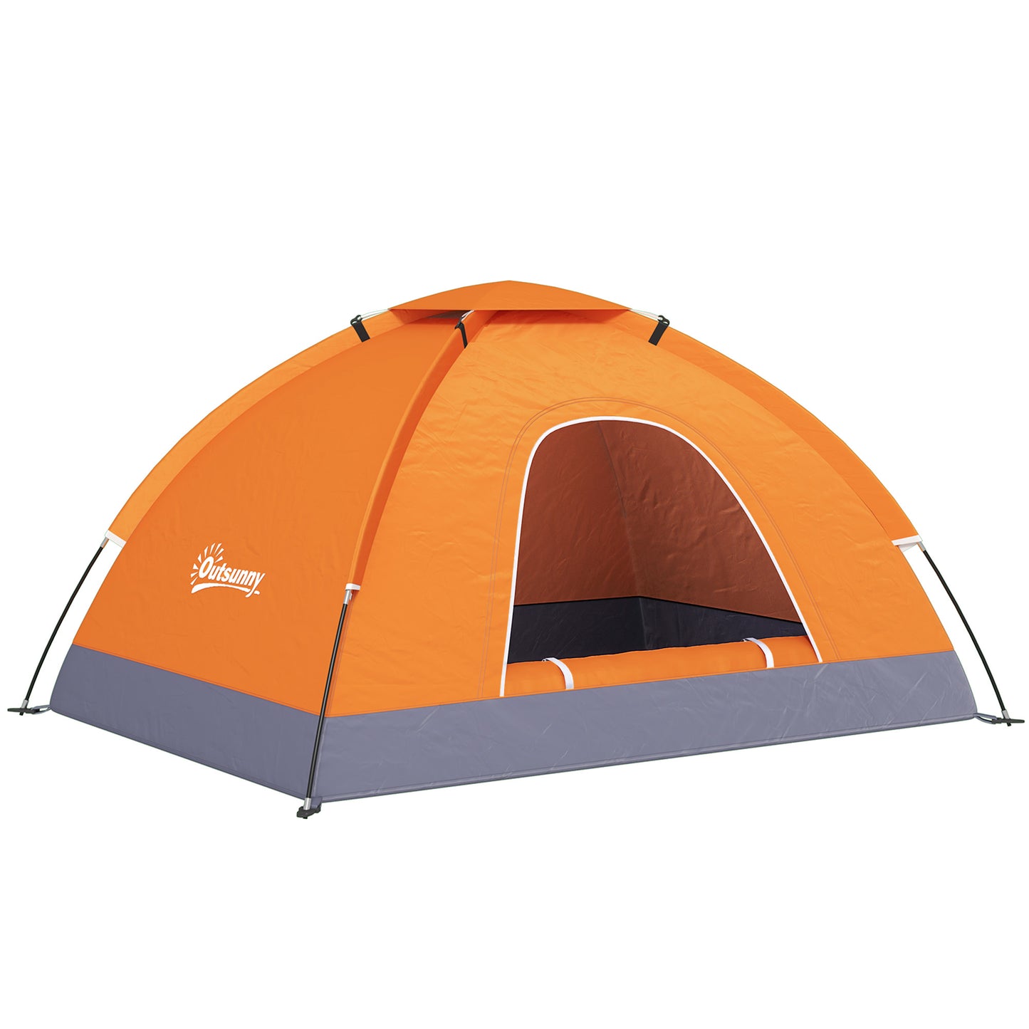 2 Person Camping Tent, Dome Tent with Zipped Doors, Storage Pocket