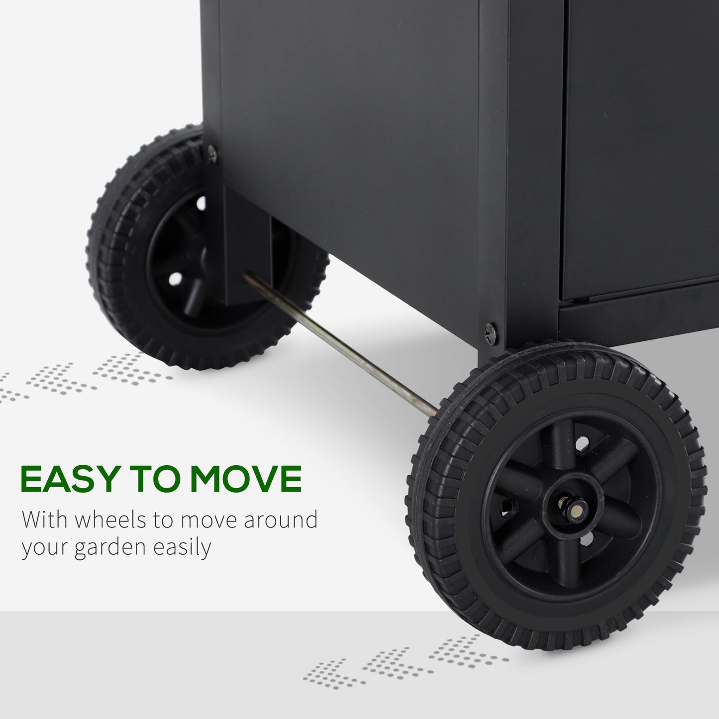 4+1 Burner Gas BBQ Grill, Outdoor Barbecue Trolley with Wheels