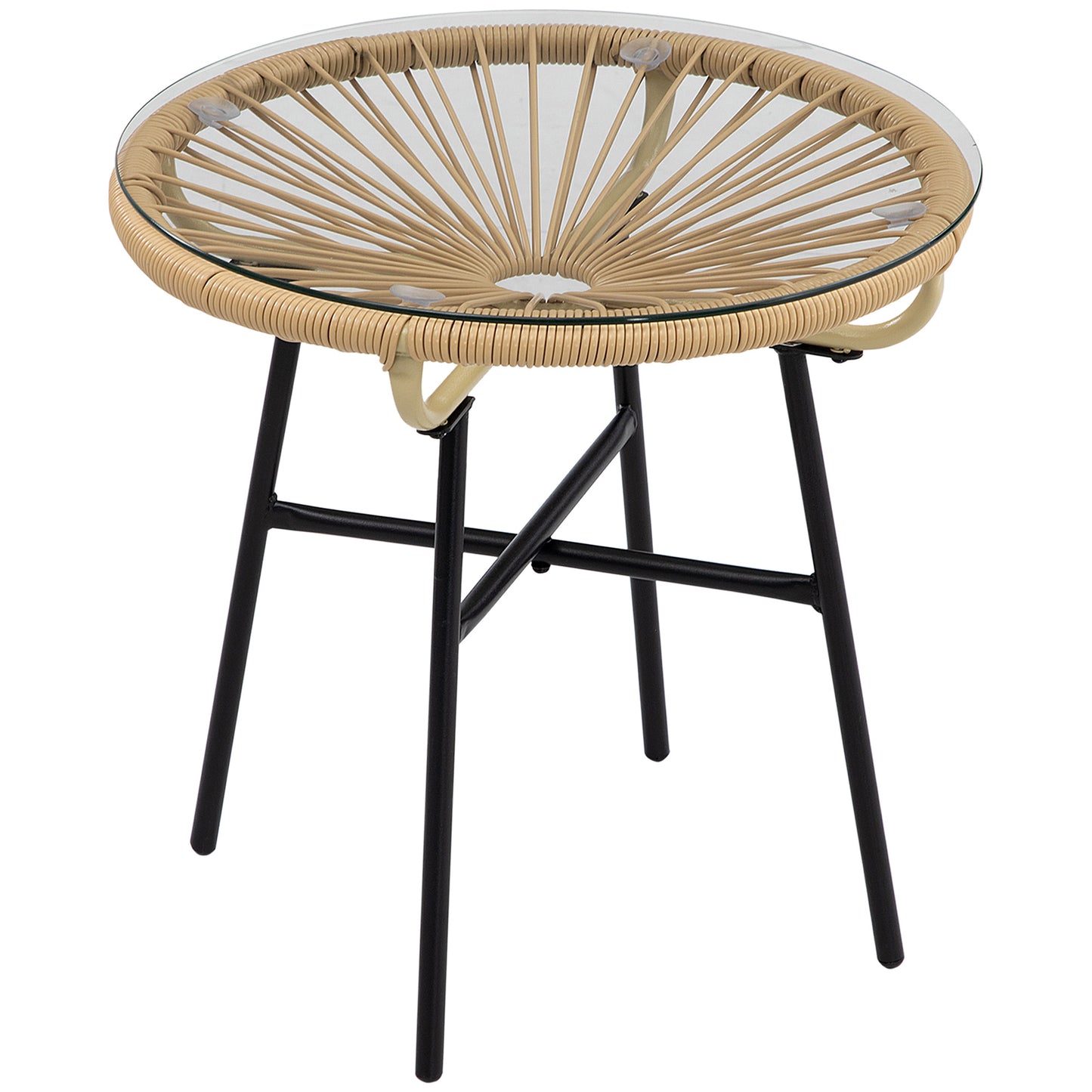 Rattan Side Table, Round Outdoor Coffee Table