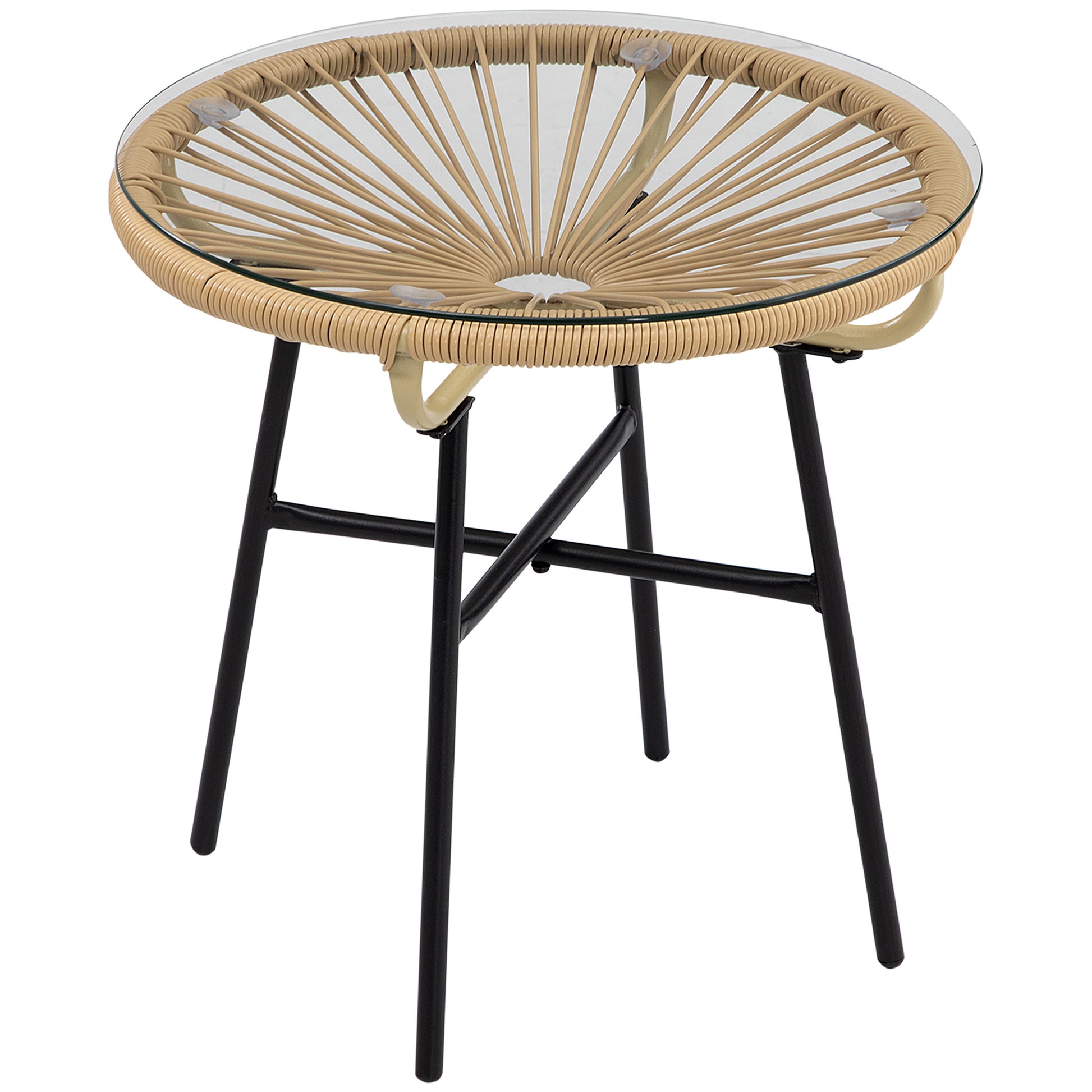 Rattan Side Table, Round Outdoor Coffee Table