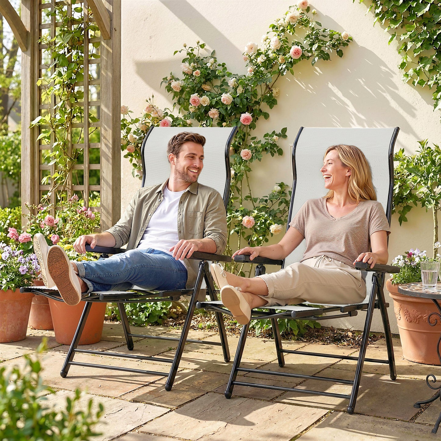 Reclining Garden Chairs Set of 2