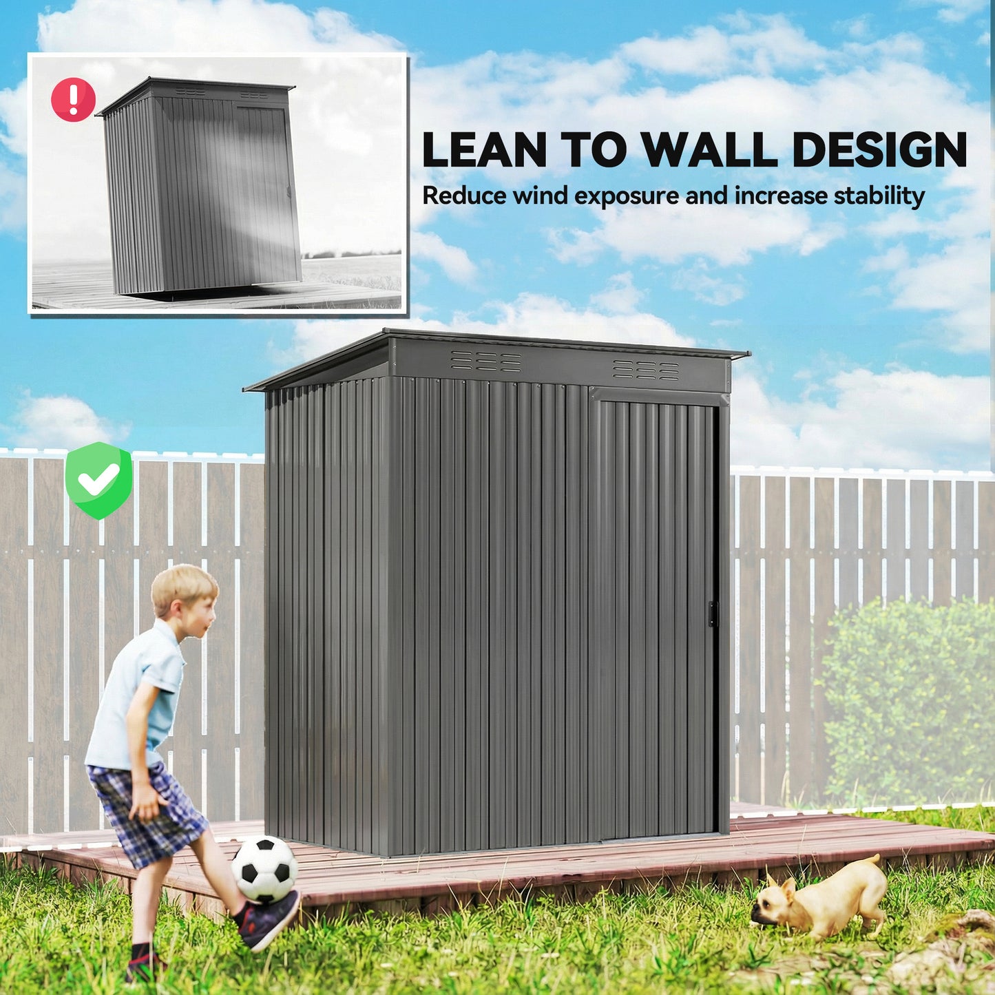 5 x 3.5ft Metal Garden Storage Shed with Effortless Assembly
