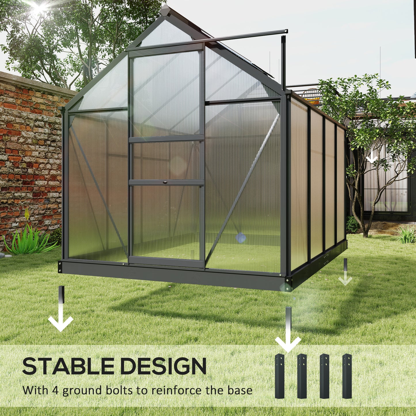 6 x 8ft Polycarbonate Greenhouse (1)