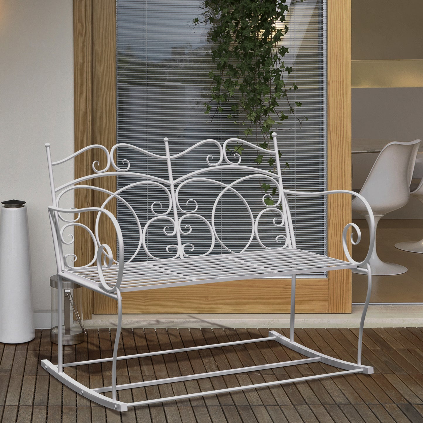 Patio 2 Seater Rocking Bench Steel Garden Outdoor Garden Loveseat