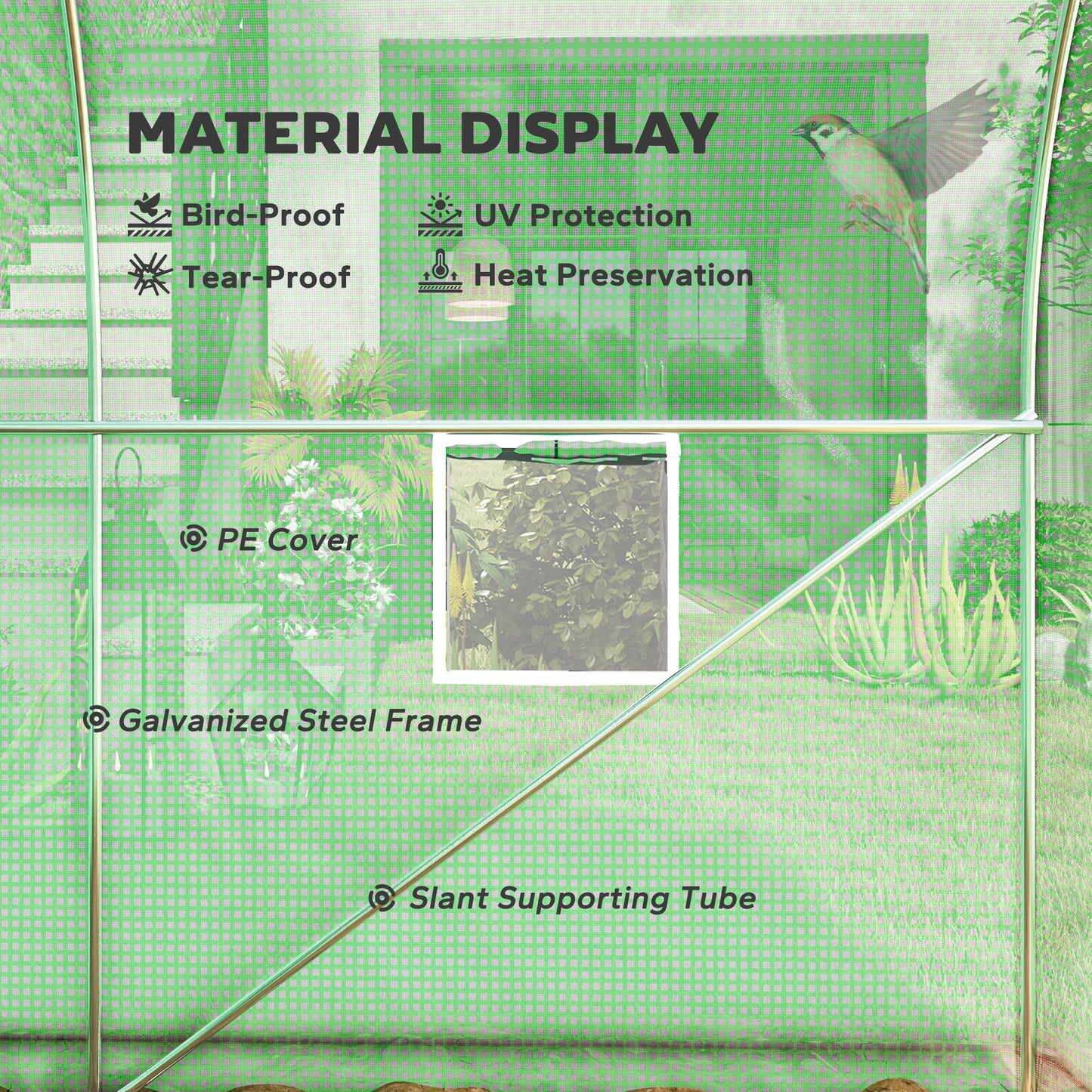 300 x 195cm Walk-In Tunnel Greenhouse