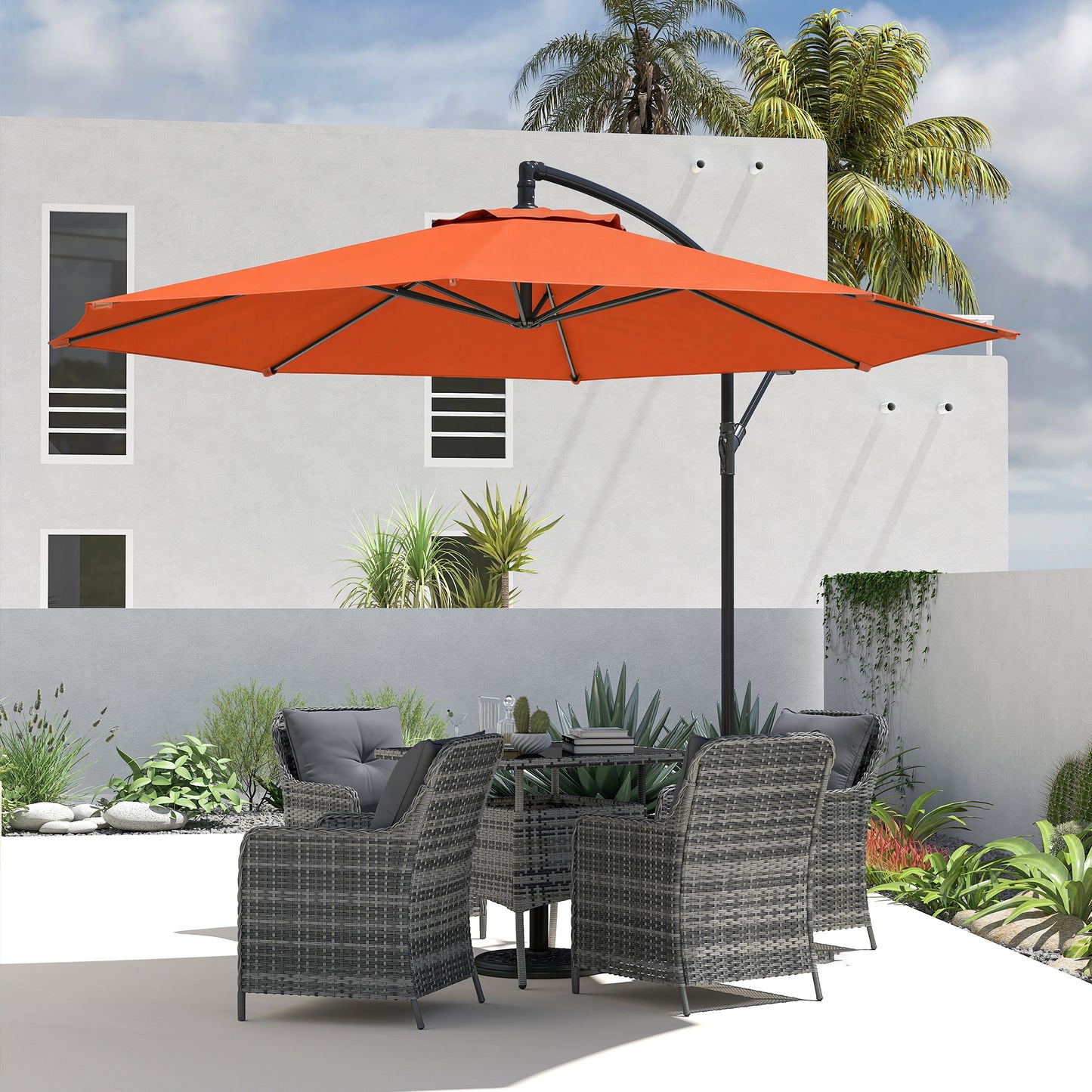 3 m Overhanging Cantilever Parasol, with Cross Base