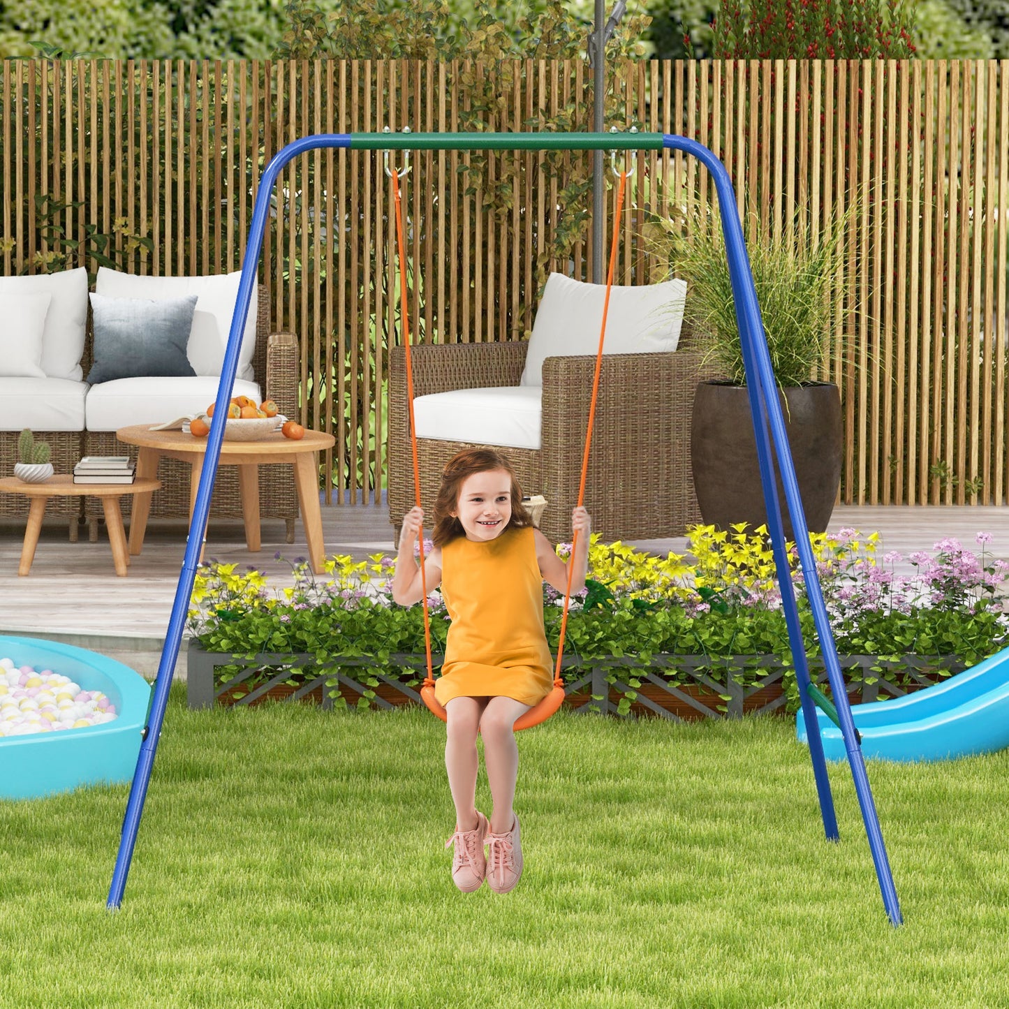 Two-In-One Toddler Garden Swing, with Comfortable Seat
