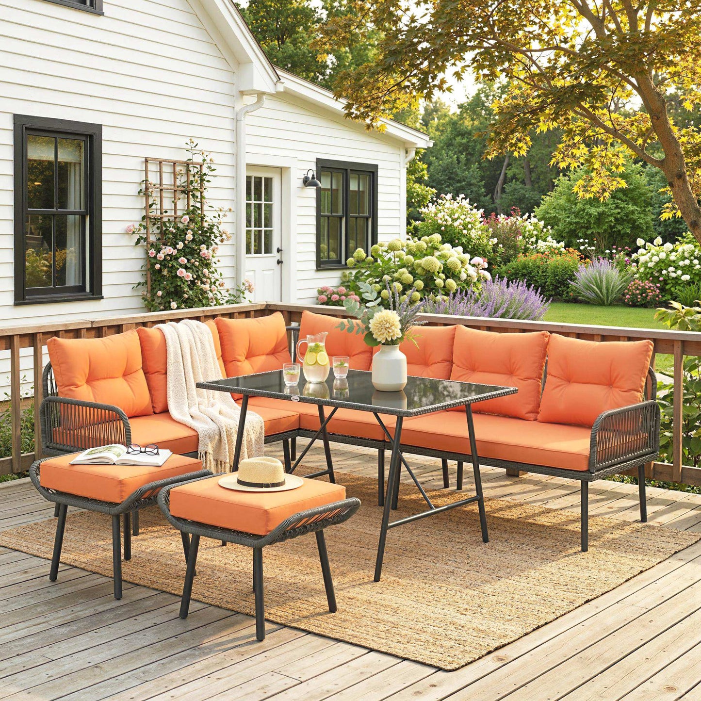 6 Piece Rattan Garden Furniture Set (1)