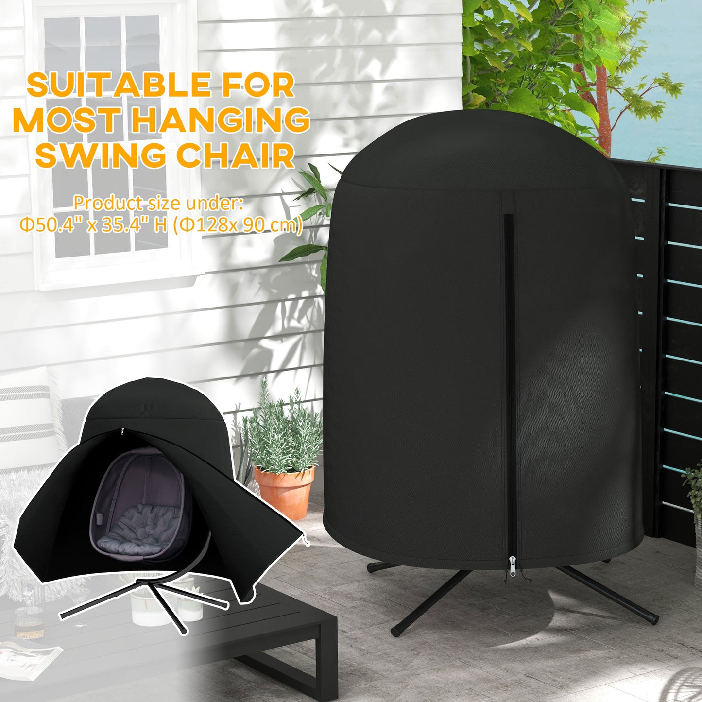 190 x Φ128cm Hanging Egg Chair Furniture Cover