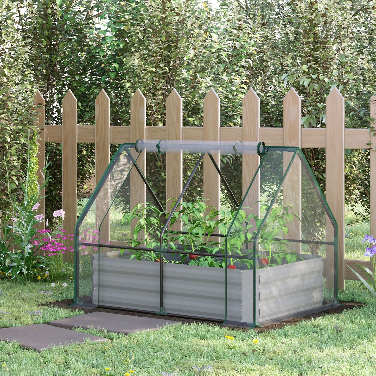Raised Garden Bed with Greenhouse