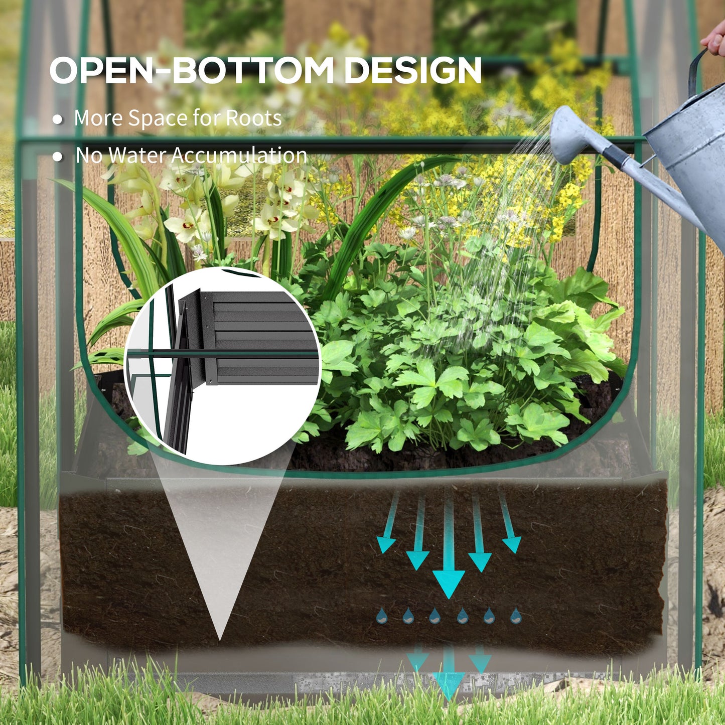 61 x 61cm Garden Planter Bed, with Cover