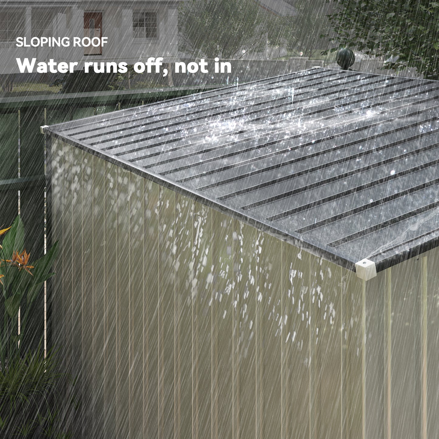 7 x 5ft Galvanised Metal Shed, with Sliding Door