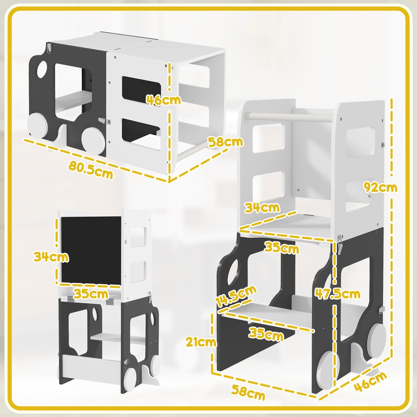 Toddler Step Stool, 4 in 1 Standing Tower