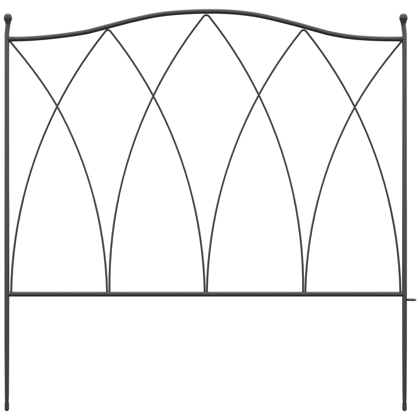 Set of Five 61.5cm Decorative Metal Fence Panels