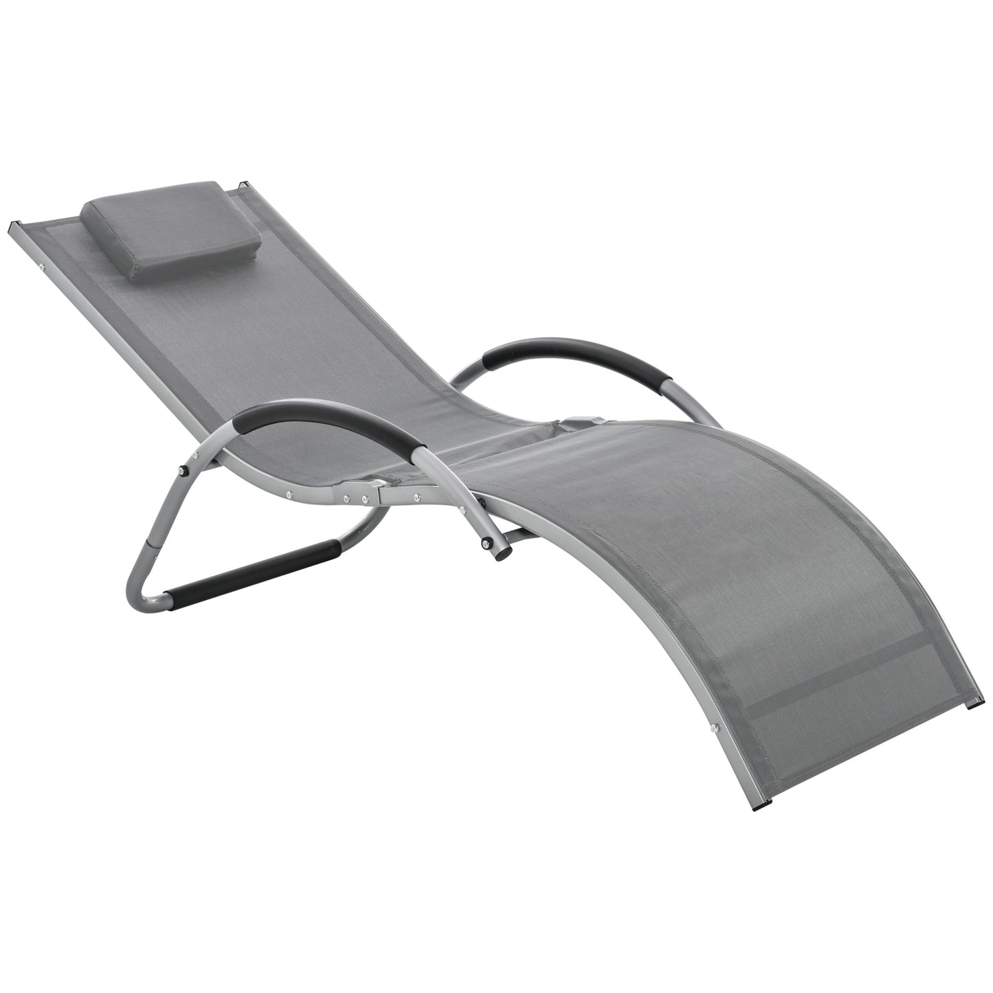 Sun Lounger Reclining Chair Portable Armchair with Pillow