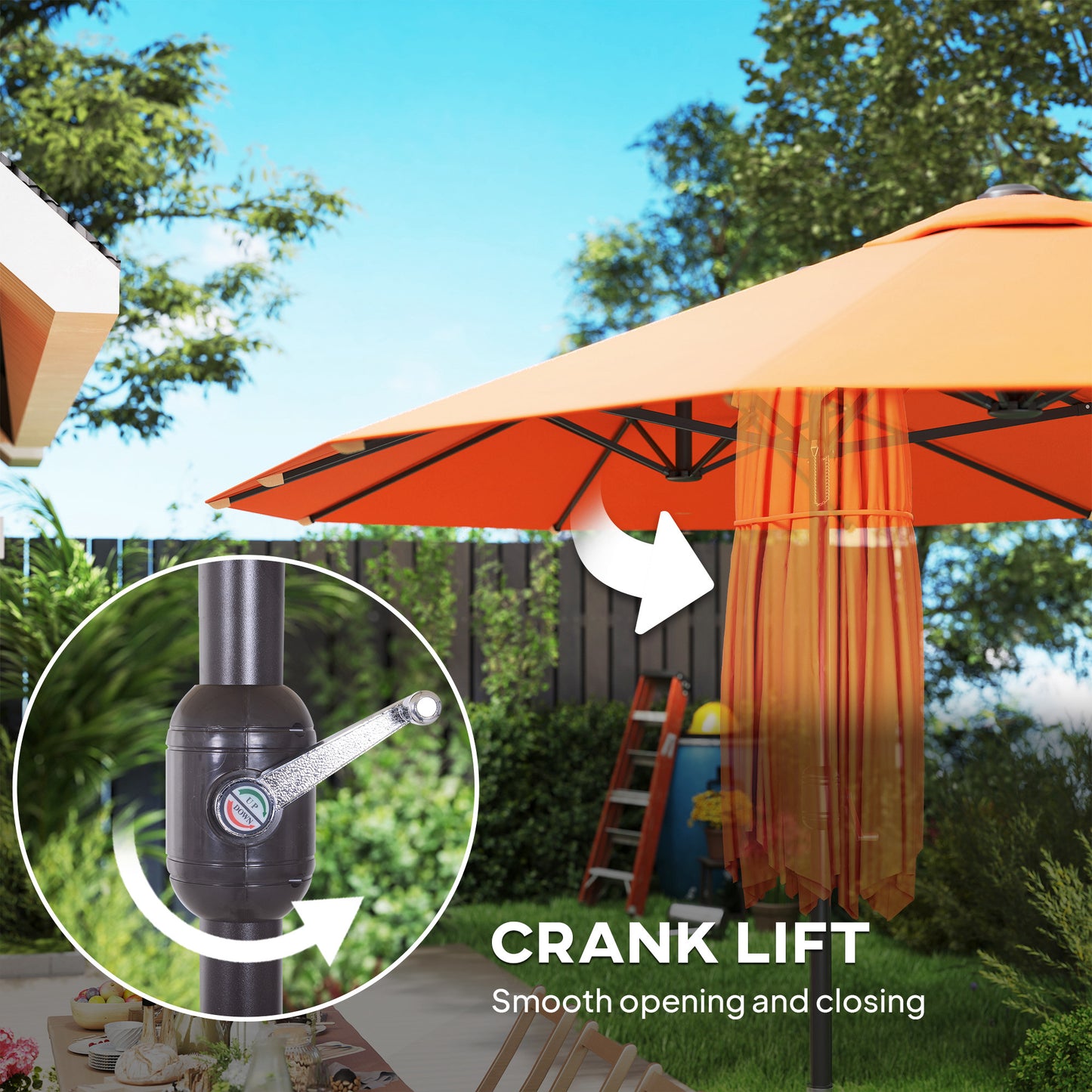 4.6m Double Garden Parasol