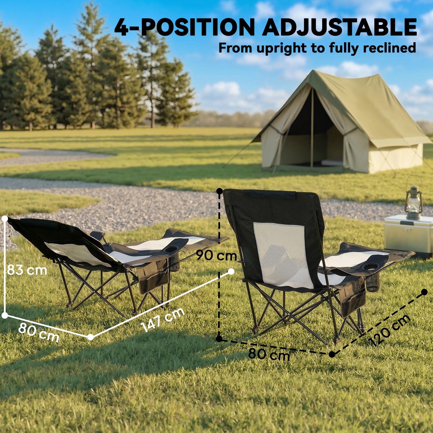 Camping Chair Reclining Portable Camp Chair
