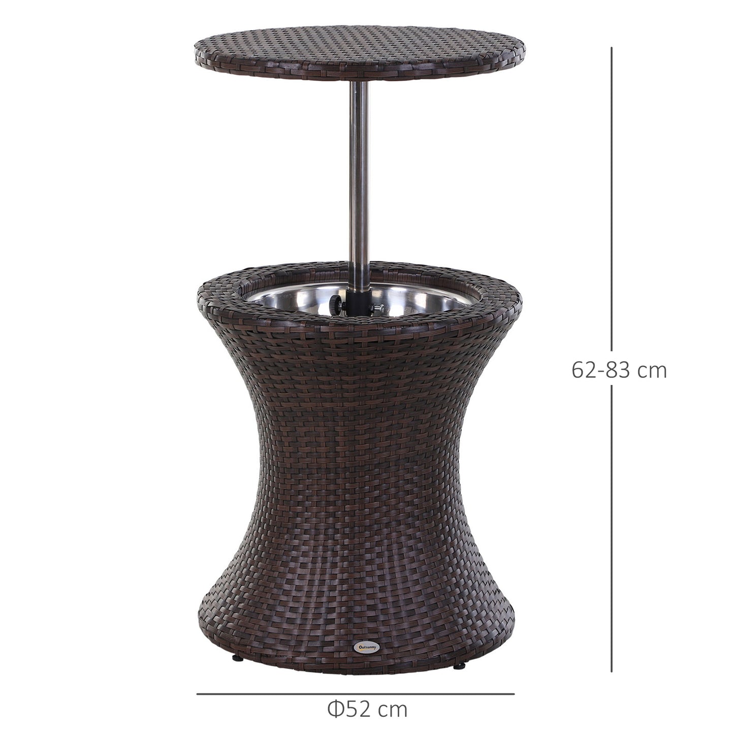 PE Rattan Ice Bucket Table