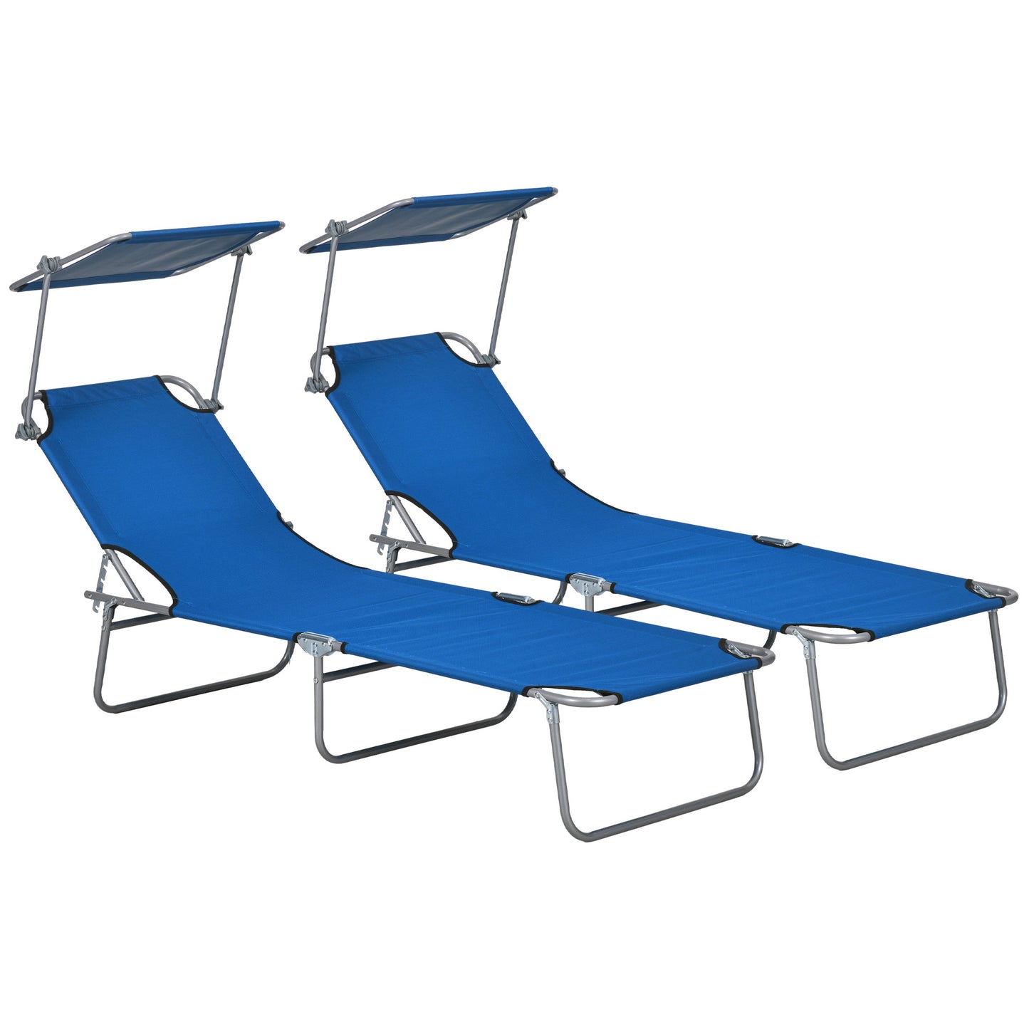 Folding Sun Lounger with Canopy