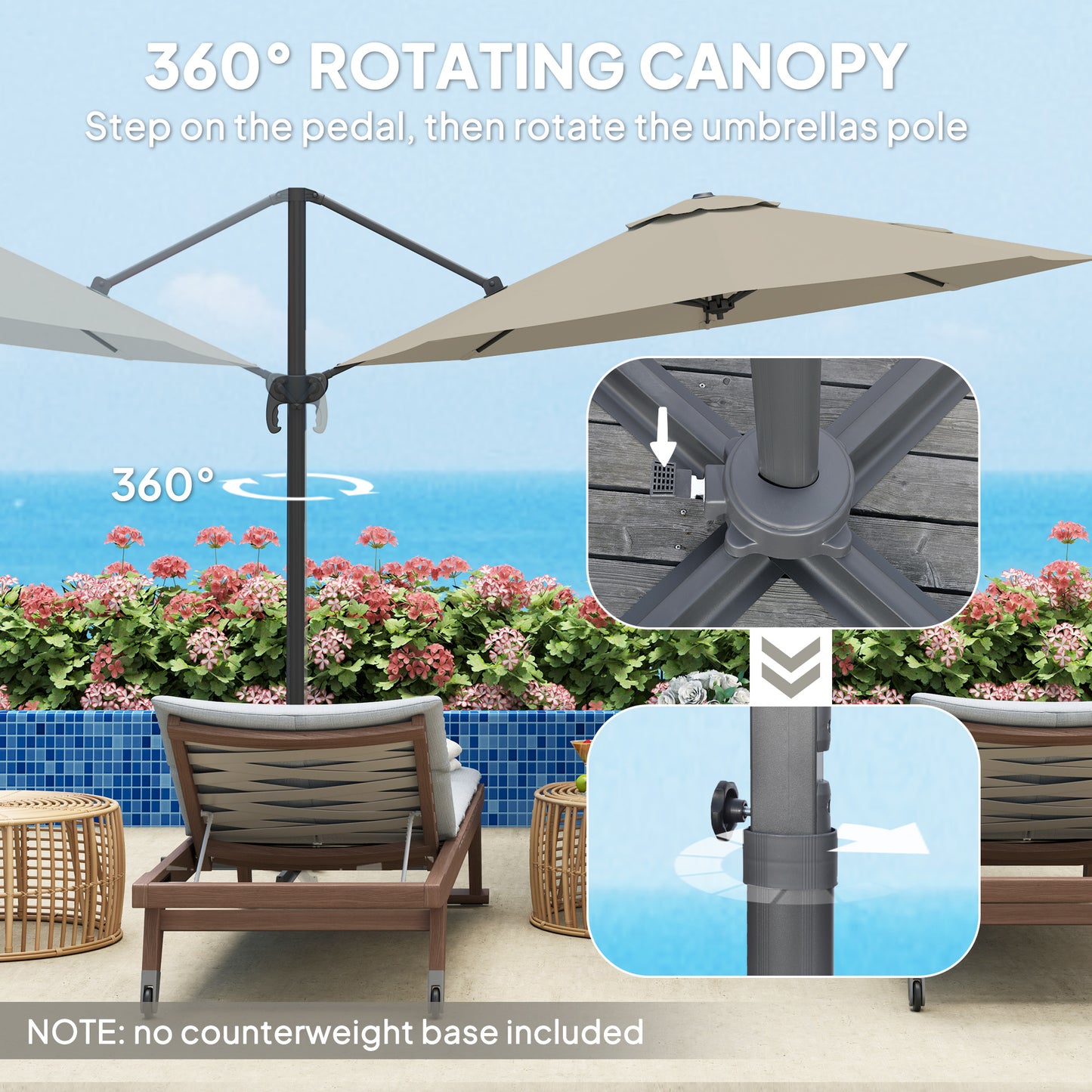3 m Five-Angle Cantilever Parasol