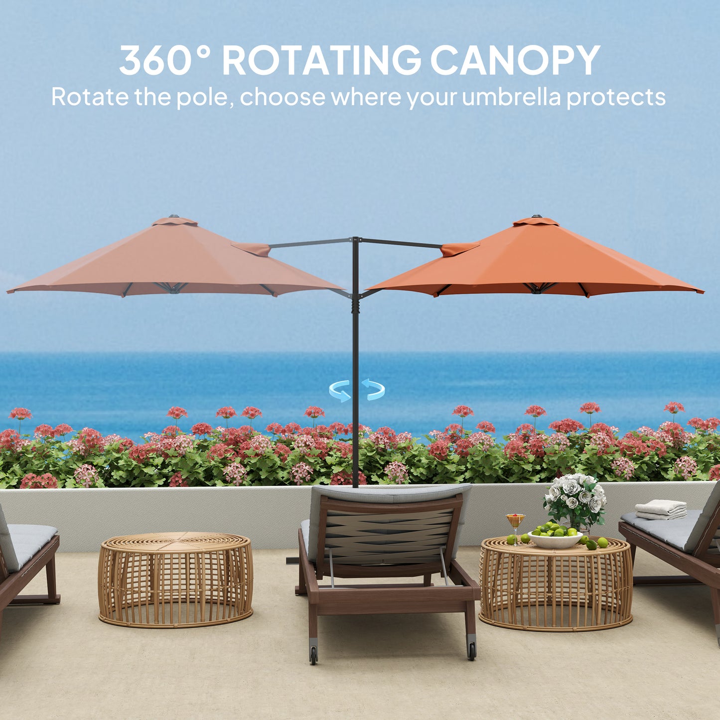 2.5m Rotating Cantilever Parasol