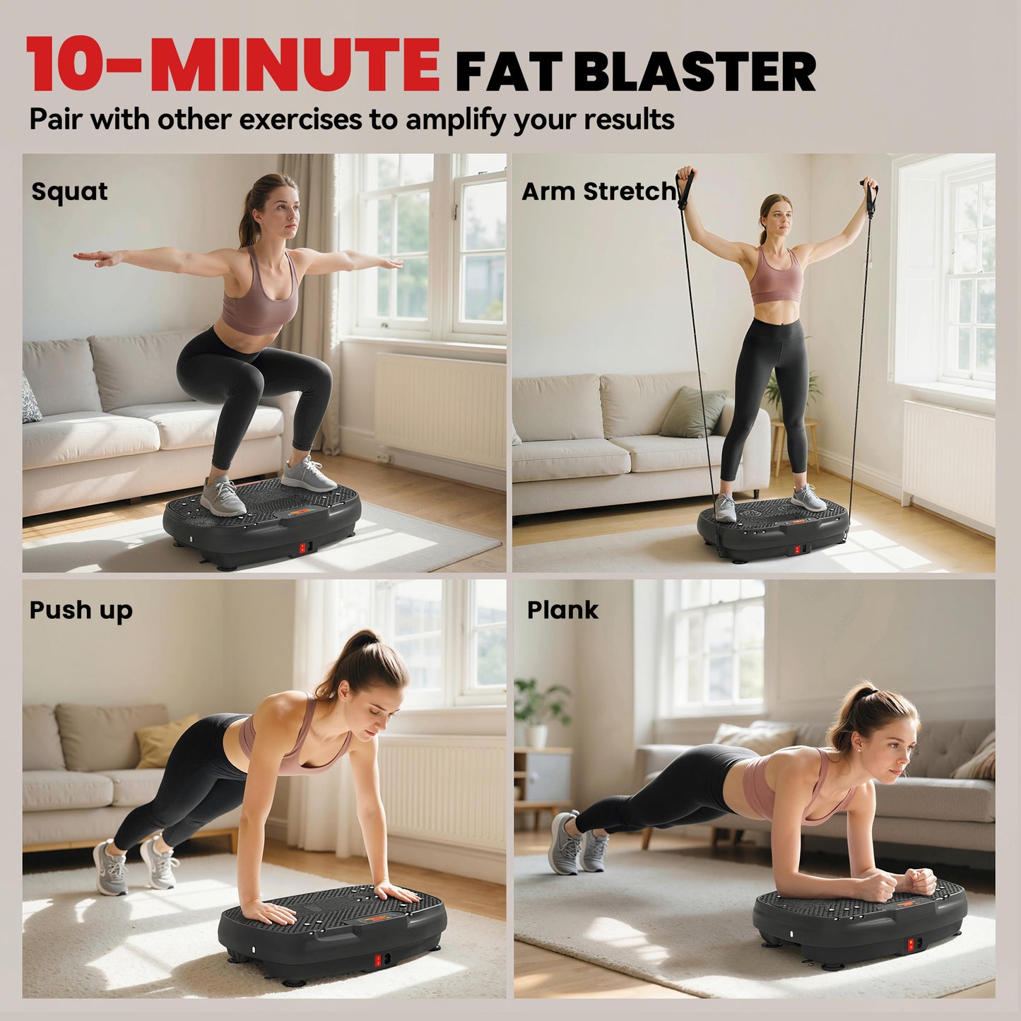 Vibration Plate Exercise Machine with 120 Speed Levels, 5 Programs