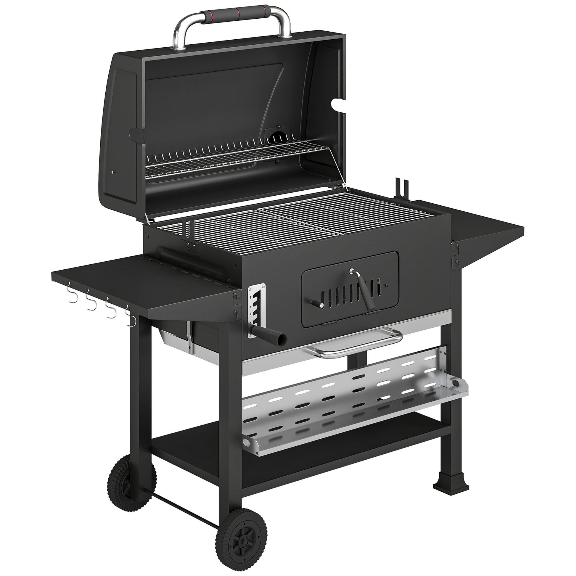 Charcoal BBQ Grill Smoker with Electric Rotisserie Kit