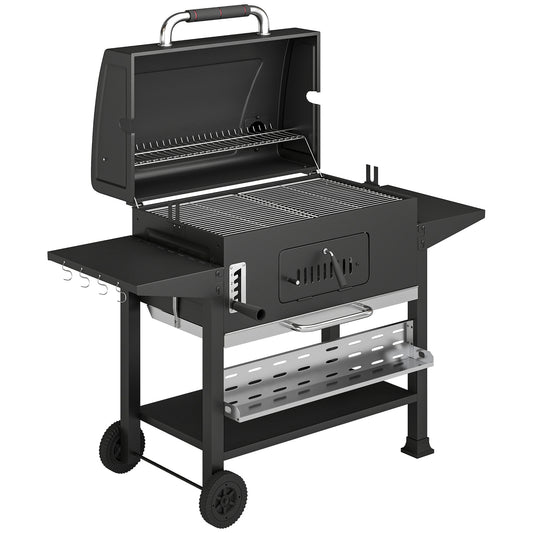 Charcoal BBQ Grill Smoker with Electric Rotisserie Kit
