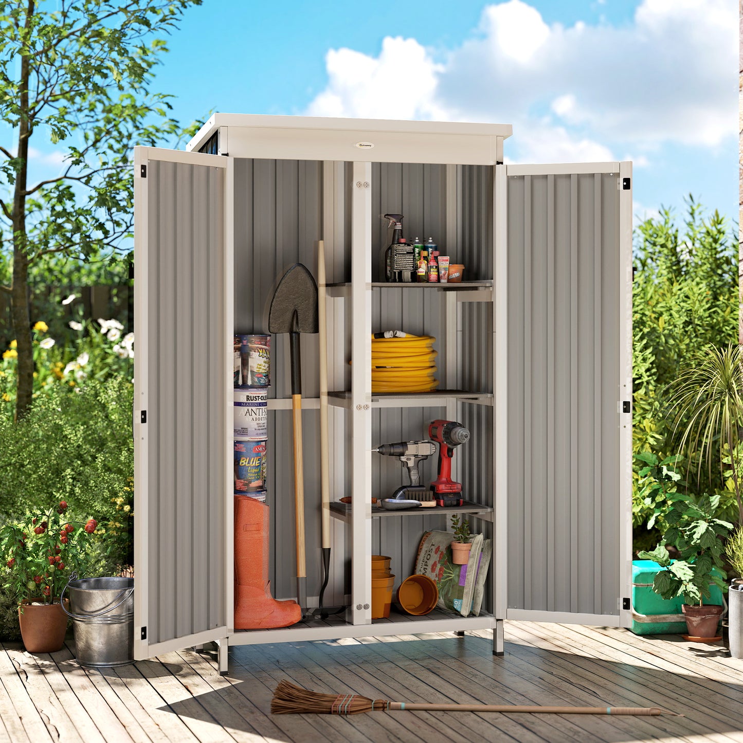 Outdoor Storage Cabinet with Removable Shelves