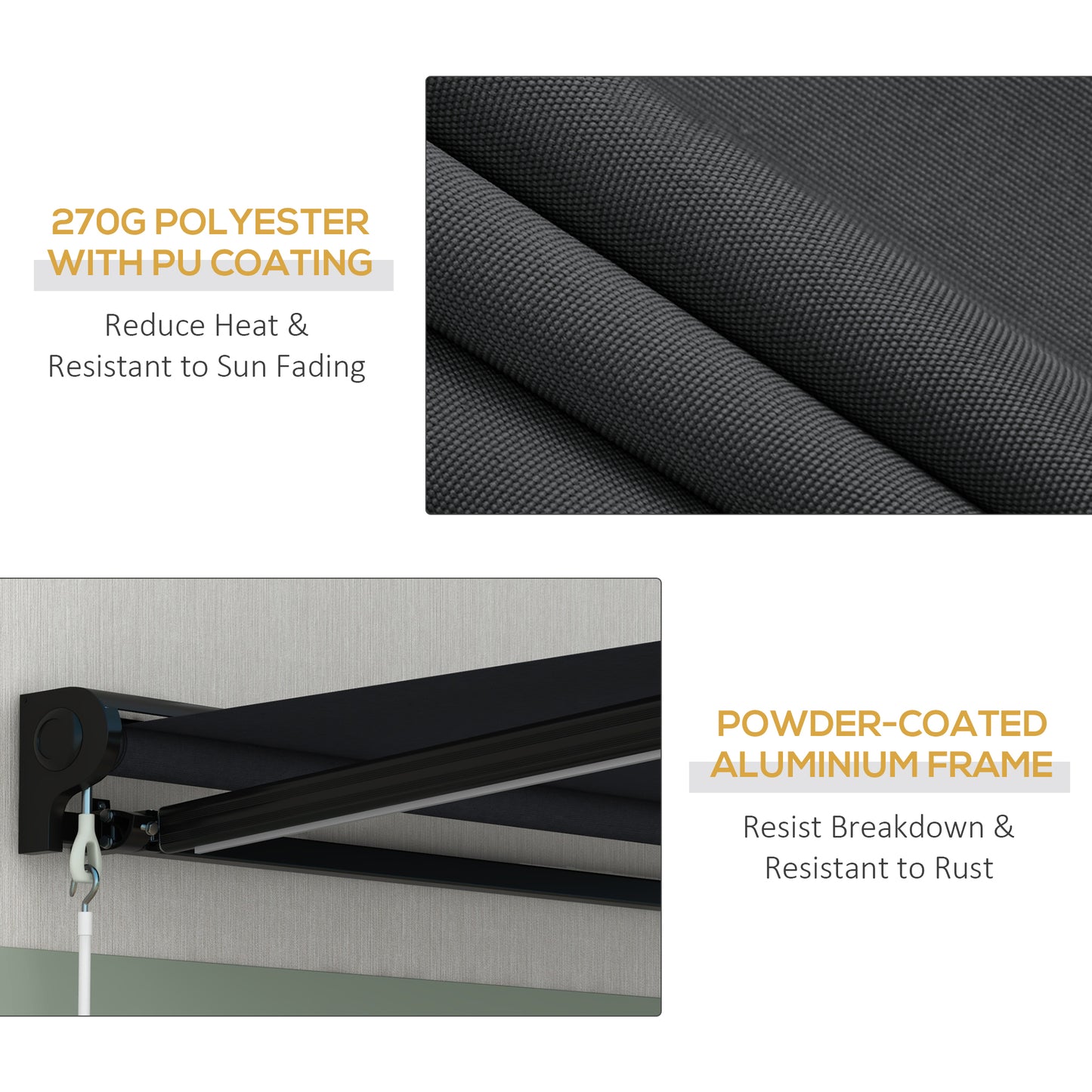 2 x 2.5m Electric Awning, with LED Light Strips