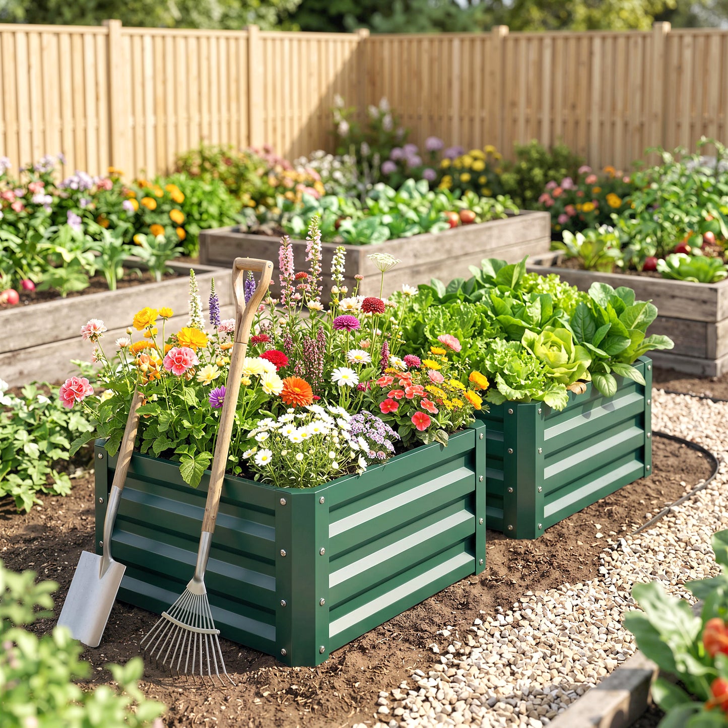 Set of Two 60 x 60cm Steel Planter Boxes