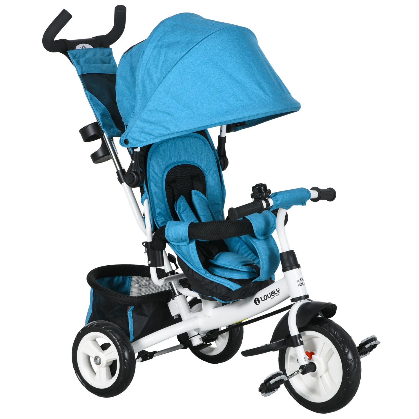 6 in 1 Kids Trike with Parent Handle, Canopy, 5-point Seat Belt (2)