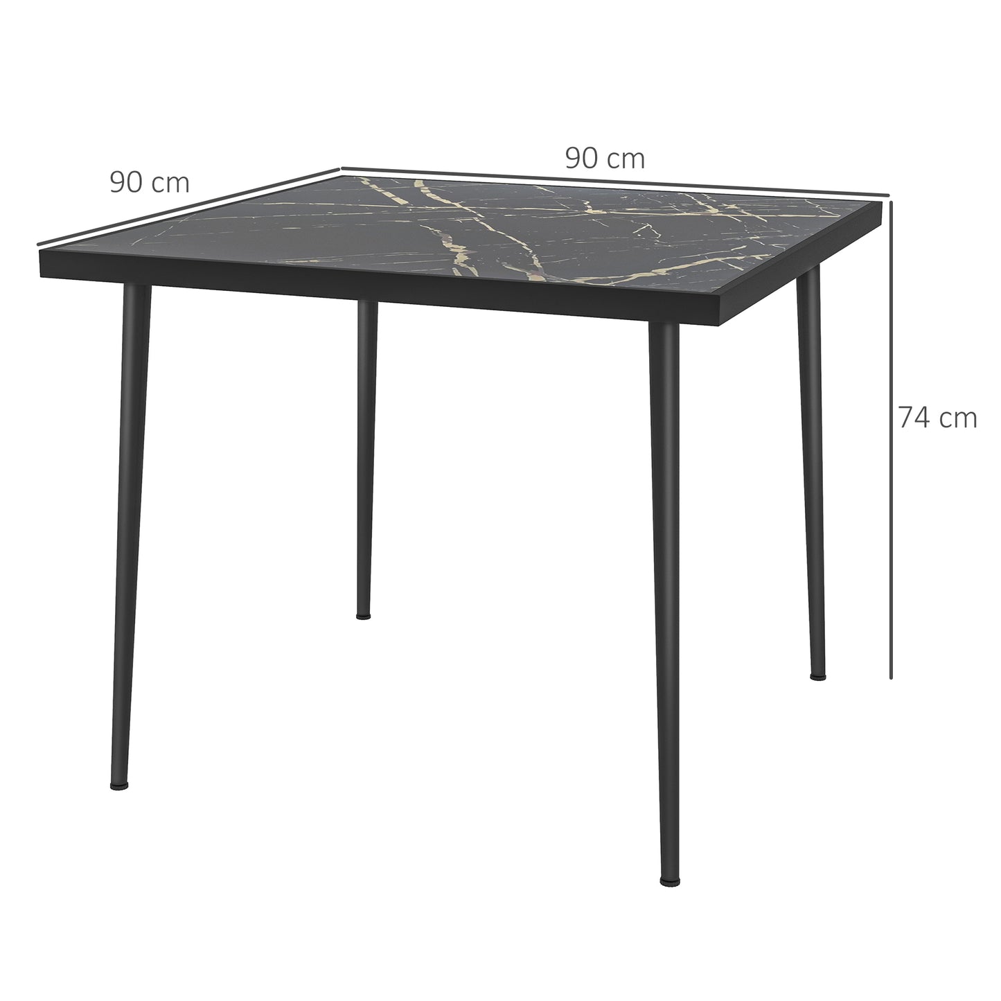 Square Garden Table, Outdoor Dining Table for 4