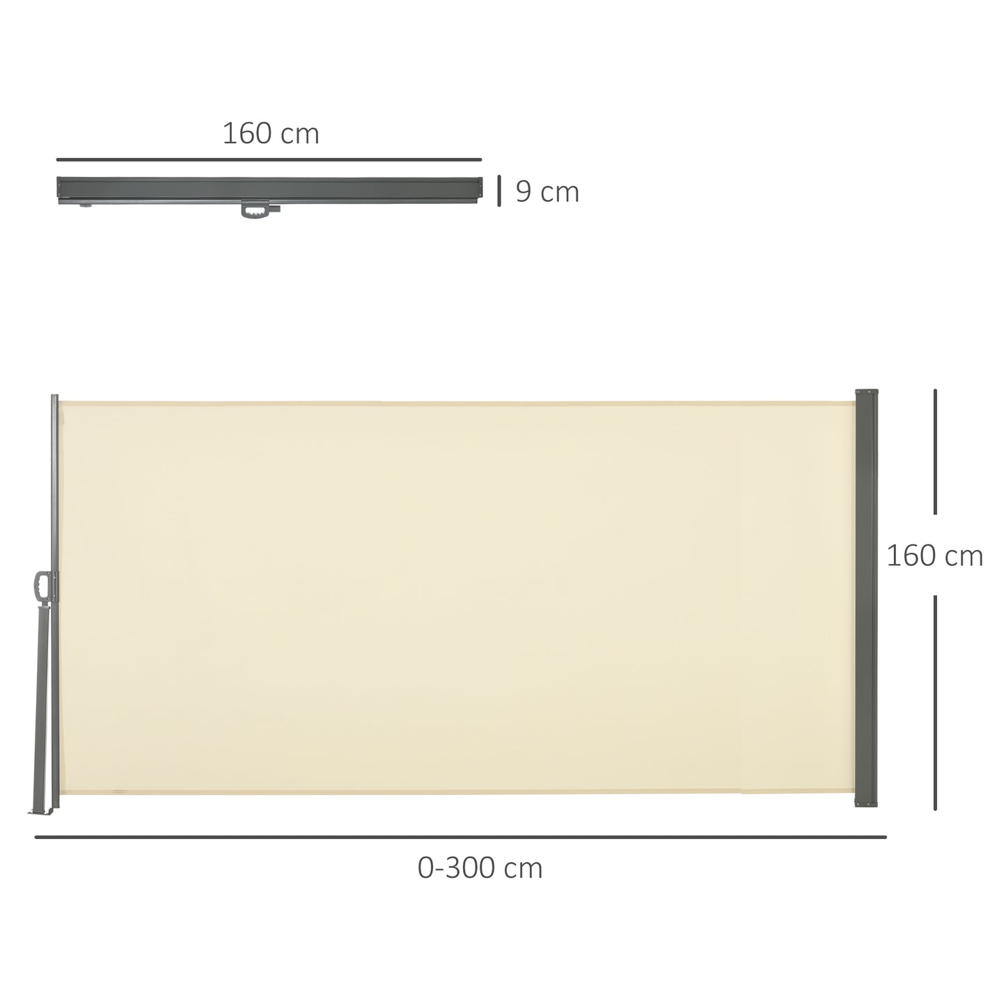 Retractable Sun Side Awning Screen Fence Patio Garden Wall Balcony (3)