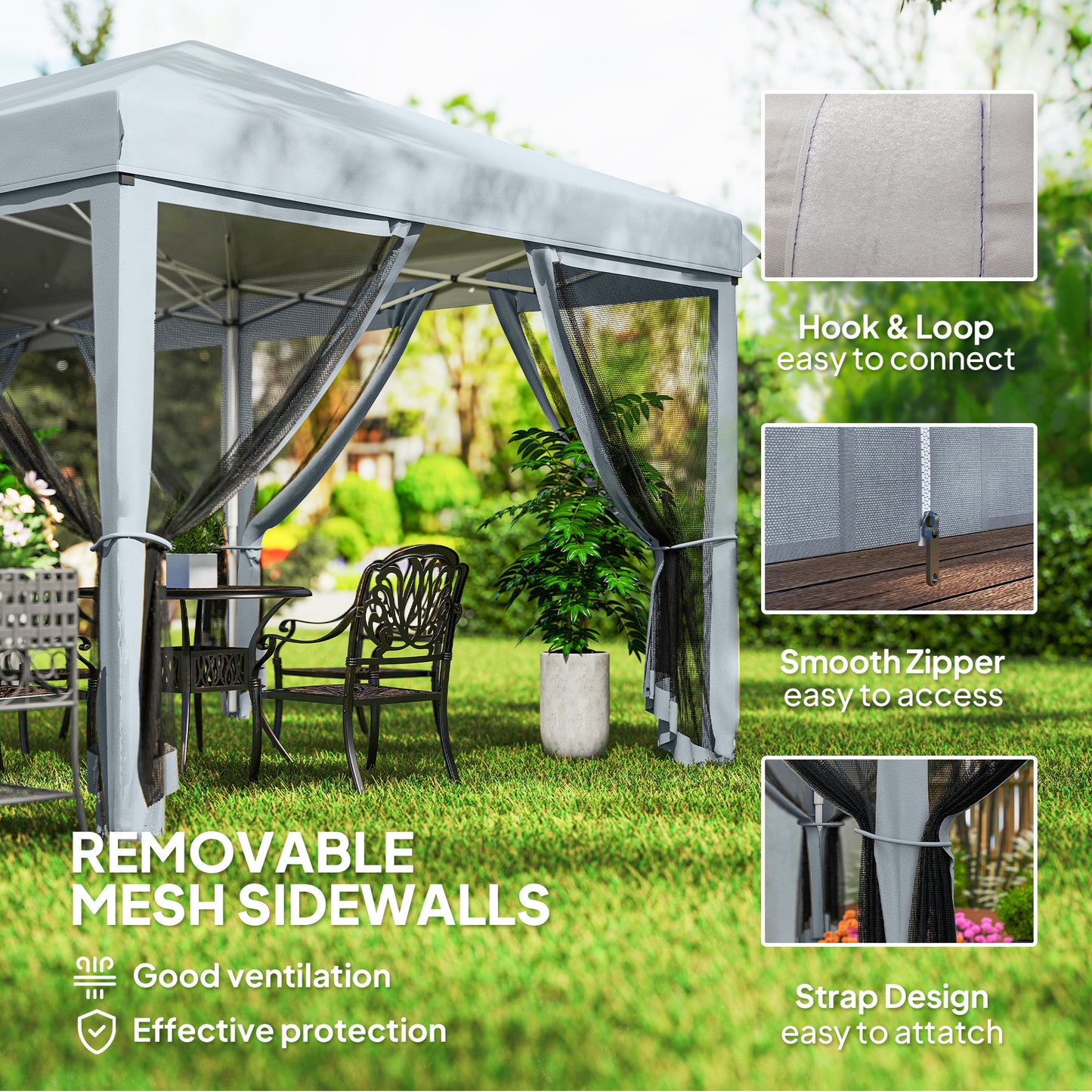 3 x 6m Pop Up Gazebo, Outdoor Canopy Shelter