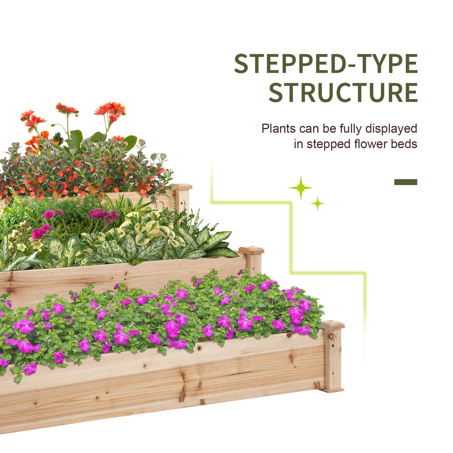 470L Raised Garden Bed, 3-Tier Planter Kit