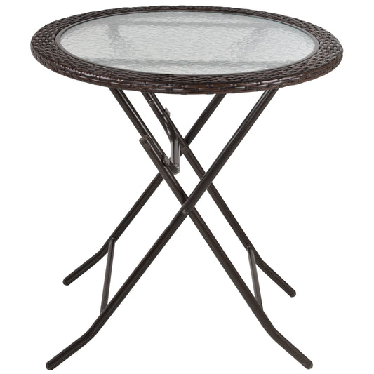 Folding Rattan Garden Dining Table