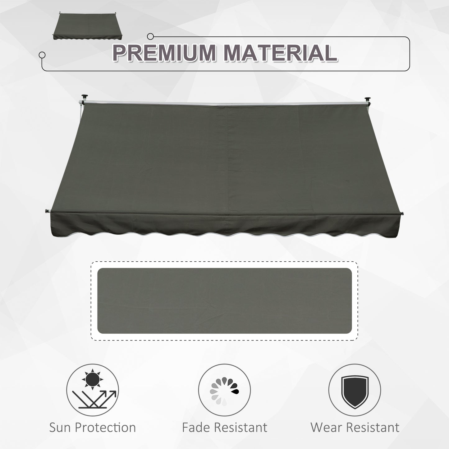 3x1.5m  Adjustable Outdoor Aluminium Frame Awning