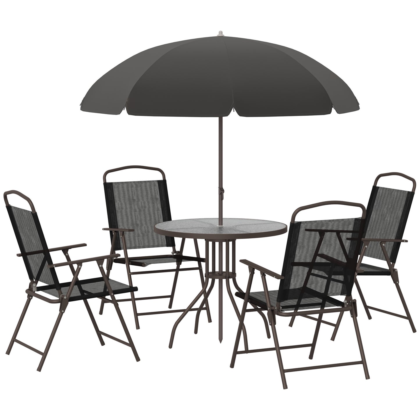 6 Piece Garden Dining Set with Umbrella